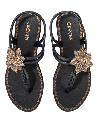 SANDALIAS DE MUJER GREDHA CACAU BOHO18594 EN NEGRO