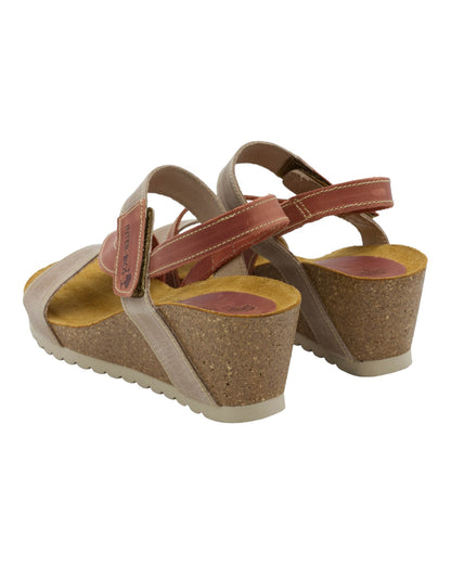 SANDALIAS DE MUJER INTER-BIOS 5635 EN BEIGE-TEJA