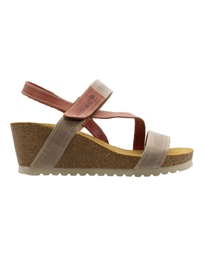 SANDALIAS DE MUJER INTER-BIOS 5635 EN BEIGE-TEJA