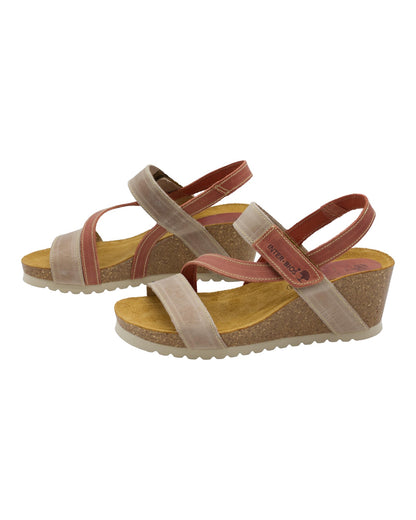 SANDALIAS DE MUJER INTER-BIOS 5635 EN BEIGE-TEJA