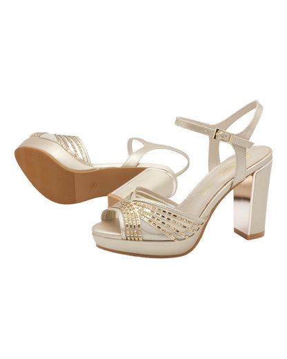 SANDALIAS DE VESTIR PRESTIGIO C-545 EN ORO