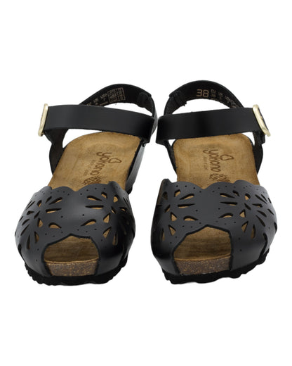 SANDALIAS DE MUJER YOKONO MONACO-047 EN NEGRO