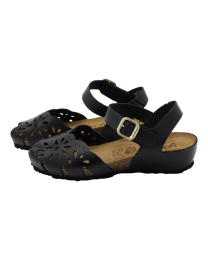 SANDALIAS DE MUJER YOKONO MONACO-047 EN NEGRO