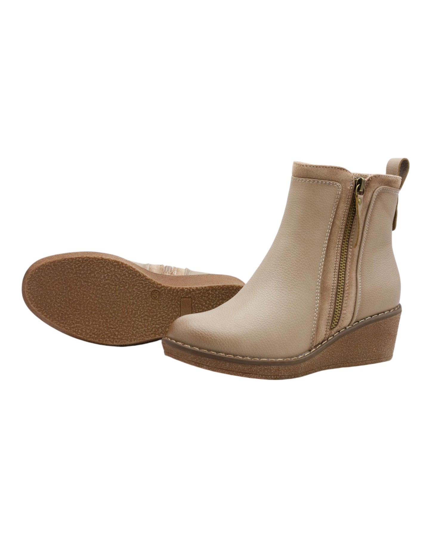 BOTINES DE MUJER HISPAFLEX 2417 EN BEIGE