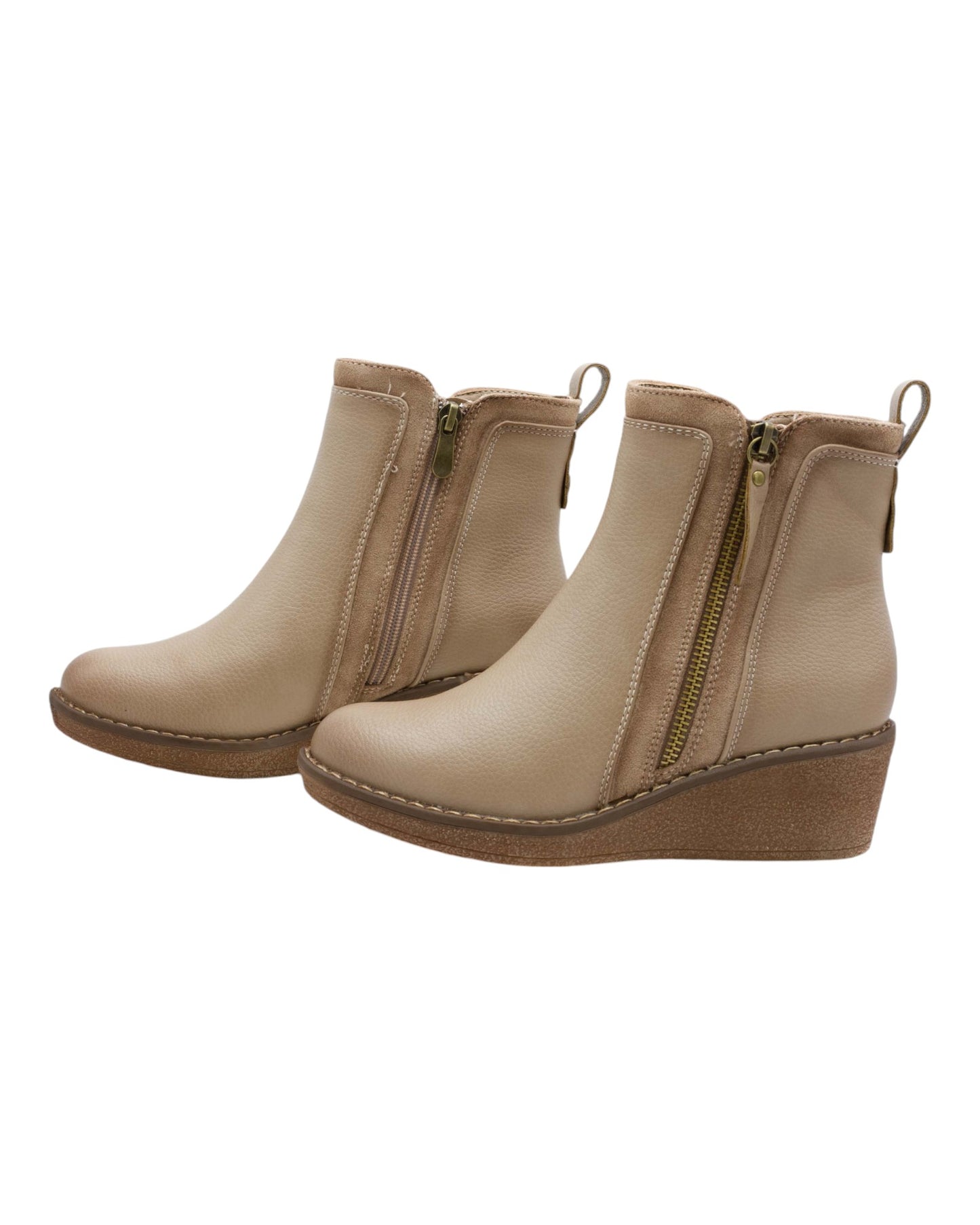 BOTINES DE MUJER HISPAFLEX 2417 EN BEIGE