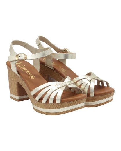 SANDALIAS DE MUJER LINCE 22103 CAPRI EN ORO