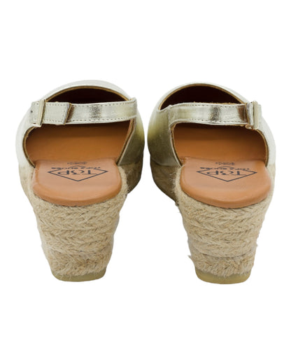 WOMEN'S ESPADRILLES TOP3 23442 IN GOLD