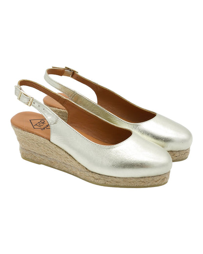 WOMEN'S ESPADRILLES TOP3 23442 IN GOLD