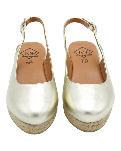 WOMEN'S ESPADRILLES TOP3 23442 IN GOLD