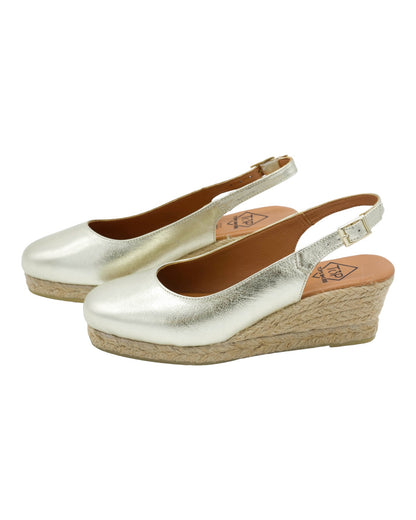 WOMEN'S ESPADRILLES TOP3 23442 IN GOLD